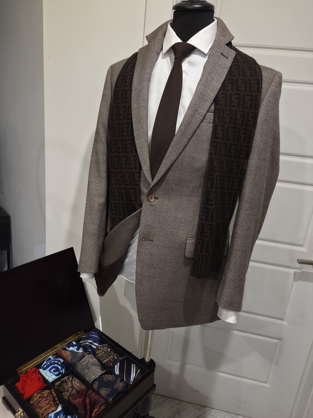 Lauren Ralph Lauren Men's Brown Textured 100% Wool Sport Coat Blazer Size 42L